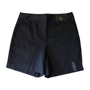 Worthington Shorts Women 4 Black Chino Cotton Blend Flat Front Modern Fit Casual